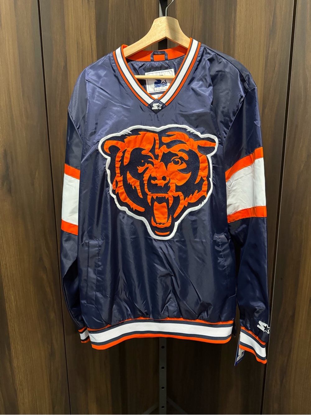 Starter Retro NFL Gameday Nylon Trainer Pullover Jacket Chicago Bears Size XL